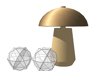 简约<em>蘑菇</em>台灯草图大师模型，轻奢台灯效果图su模型下载