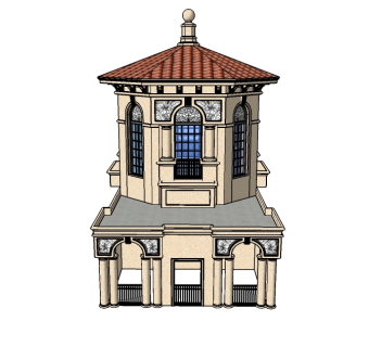 欧式建筑skp文件下载，欧式建筑sketchup模型