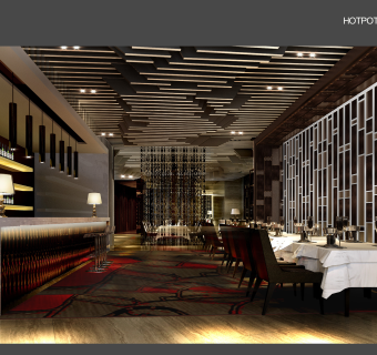 复古餐厅CAD图纸，餐厅CAD施工图下载