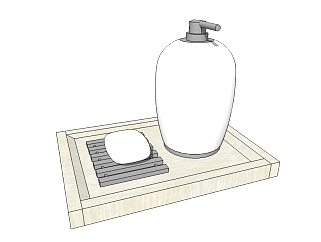 现代肥皂盒草图大师模型，洗漱用品sketchup模型下载
