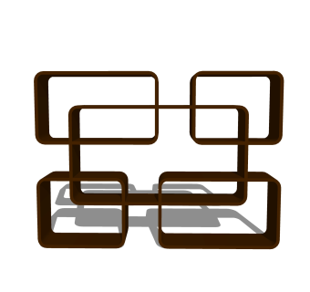 现代书架草图大师模型，书架SKP模型下载