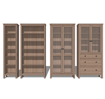 中式实木酒柜草图大师模型，酒柜sketchup模型下载