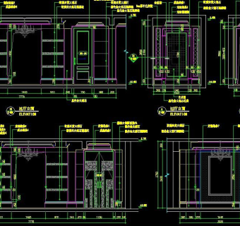 祥细家装户型图三居CAD，免费下载