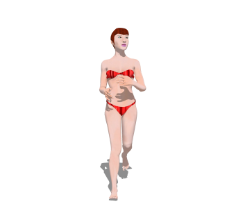 现代泳装人物草图大师模型，3D真人su模型下载