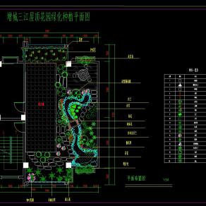 屋顶花园设计图，屋顶花园cad工程图纸下载