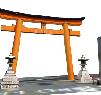 日式津岛神社大门草图大师模型下载、津岛神社大门su模型下载