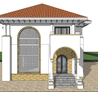 欧式别墅su模型下载、欧式别墅草图大师模型下载
