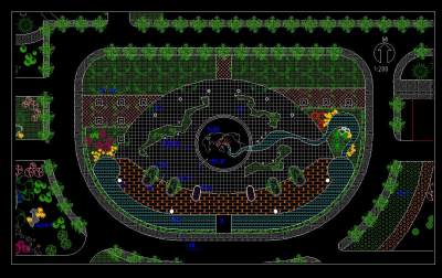 中心广场景观设计总平面图施工图CAD图纸