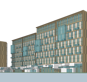 现代高层办公楼草图大师模型，高层办公楼sketchup模型免费下载