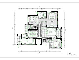 现代200平样板房CAD施工图下载