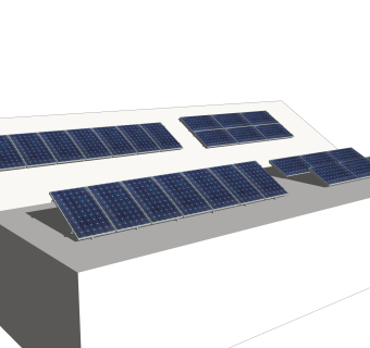现代太阳能电池板草图大师模型，太阳能电池板skp文件下载