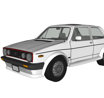 现代汽车免费su模型，现代汽车sketchup模型，汽车草图大师素材下载