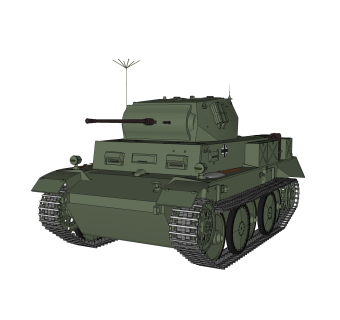 德国二号Luchs坦克su模型，坦克草图大师模型下载