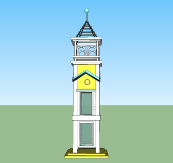 欧式景观塔草图大师模型，景观塔sketchup模型skp文件分享