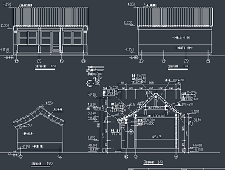 古典四合院CAD施工图，四合院CAD建筑图纸下载
