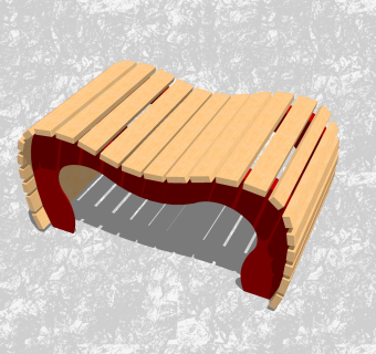 现代实木镂空凳子su模型，凳子草图大师模型下载