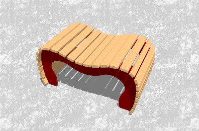 现代实木镂空凳子su模型，凳子草图大师模型下载