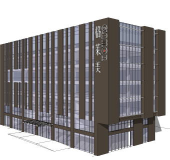 现代高层办公楼草图大师模型，高层办公楼sketchup模型免费下载