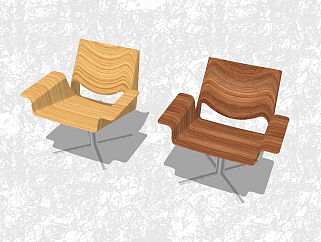 现代中式实木椅子草图大师模型，椅子sketchup模型下载