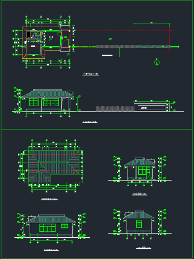 办公楼门卫建筑CAD施工图，办公空间CAD施工图纸下载