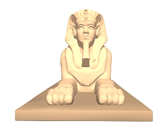 埃及狮身<em>人面</em>像雕塑su模型,摆件草图大师模型下载