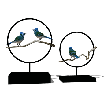 仿真小鸟摆件草图大师模型,现代装饰品su模型下载