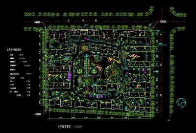 多层小区景观规划平面施工图CAD图纸