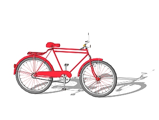 中式<em>自行车</em>sketchup模型，<em>自行车</em>skp模型下载