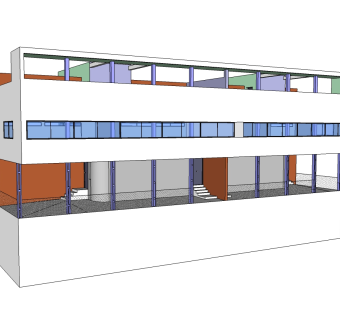 柯布西耶德国维森霍夫住宅展第14、15号住宅草图大师下载