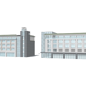 现代<em>办公楼</em>草图大师模型，<em>办公楼</em>sketchup模型免费下载