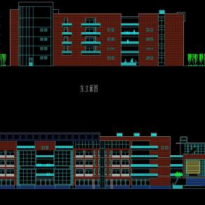 某大学教学楼方案设计图，教学楼cad建筑工程图纸下载