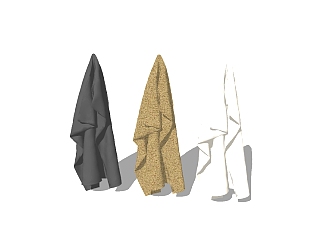 现代毛巾浴巾sketchup模型，浴巾草图大师模型下载