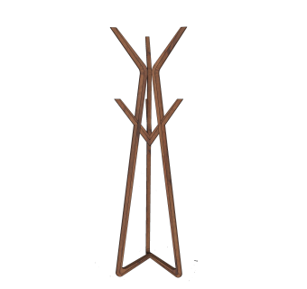 创意实木挂衣架草图大师模型,服装店衣架su模型下载