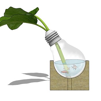 现代观赏鱼缸草图大师模型，鱼缸sketchup模型下载
