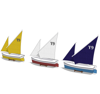 帆船摆件草图大师模型,现代装饰品su模型下载