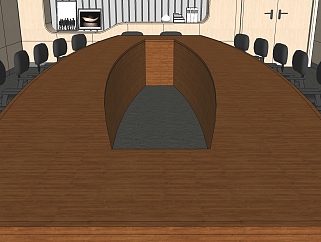  现代会议室室内表现草图大师模型，会议室sketchup模型下载