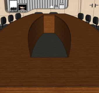  现代会议室室内表现草图大师模型，会议室sketchup模型下载