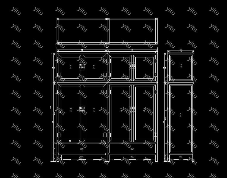 原创中式祥云大衣柜顶箱柜cad素材大衣柜顶箱柜cad图纸下载