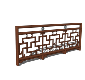 中式栏杆SU模型，栏杆SKB文件下载