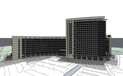 现代医院草图大师模型，医院sketchup模型下载