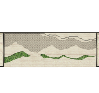 新中式景观墙草图大师模型，景观墙sketchup模型免费下载