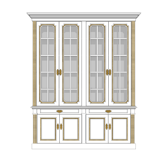 现代简约酒柜su模型，酒柜草图大师模型下载