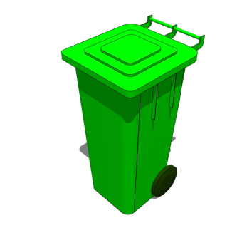 现代环保垃圾桶草图大师模型，垃圾桶SU模型下载