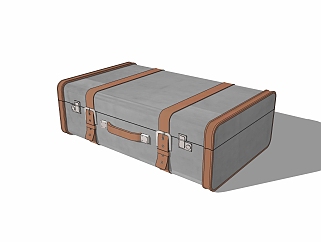  现代行李箱摆件草图大师模型，行李箱摆件sketchup模型下载