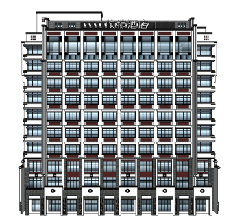 城市快捷酒店草图大师模型下载、城市快捷酒店su模型下载