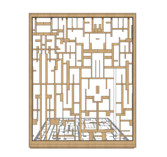 现代屏风隔断su模型，屏风草图大师模型下载