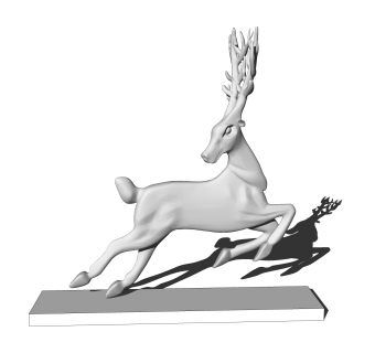 现代鹿雕塑su模型,摆件草图大师模型下载