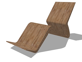 自然风<em>户外</em>躺椅草图大师模型，躺椅sketchup模型下载