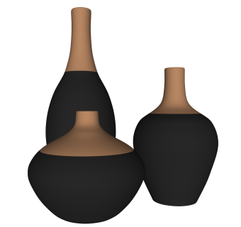 粗陶花瓶摆件草图大师模型,现代装饰品su模型下载