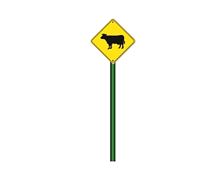 现代注意畜牧道路<em>交通标志牌</em>su模型下载、注意畜牧道路...